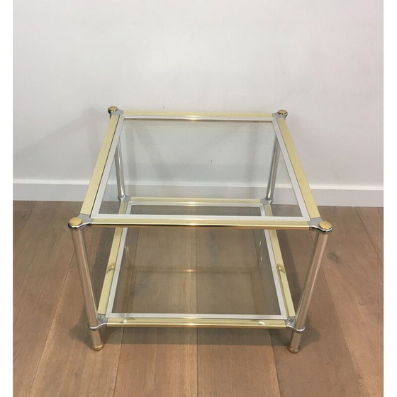 Image 1 of Paire de bouts de canapé chromés et argentés, 1970