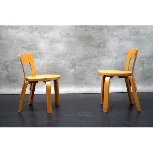 Paire de chaises d'enfant en bois vintage d'Alvar Aalto pour Artek, 1960