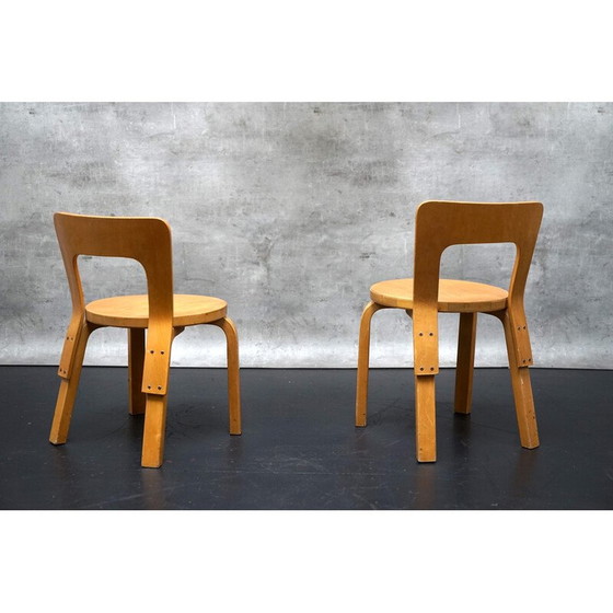 Image 1 of Paire de chaises d'enfant en bois vintage d'Alvar Aalto pour Artek, 1960