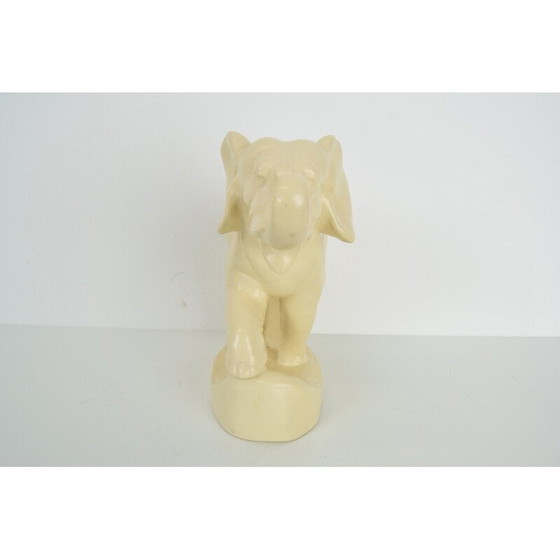 Image 1 of Sculpture art déco vintage en céramique éléphant, Tchécoslovaquie années 1930