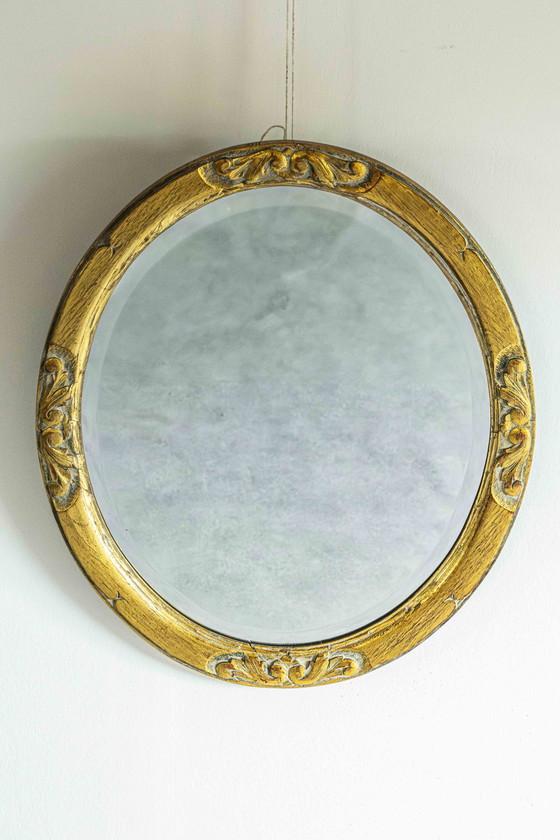 Image 1 of Miroir vintage ovale doré