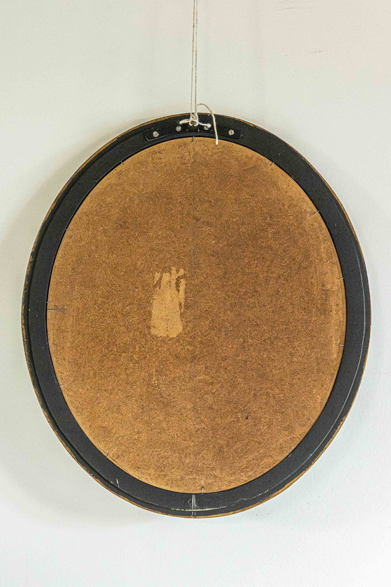 Image 1 of Miroir vintage ovale doré