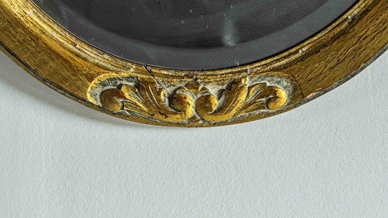 Image 1 of Miroir vintage ovale doré