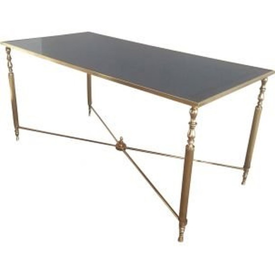 Image 1 of Table basse vintage française en laiton et verre, 1960