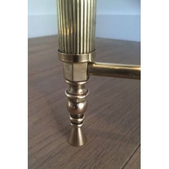 Image 1 of Table basse vintage française en laiton et verre, 1960