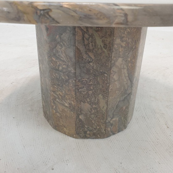 Image 1 of Table basse ronde vintage en marbre italien, 1980