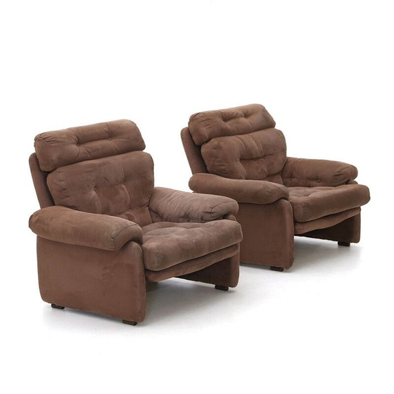Image 1 of Paire de fauteuils vintage en métal rembourrés "Coronado" par Tobia Scarpa pour B.B, 1960