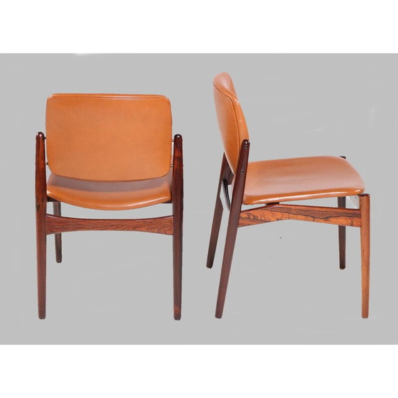 Image 1 of Ensemble de 5 chaises de salle à manger vintage en bois de rose par Erik Buch