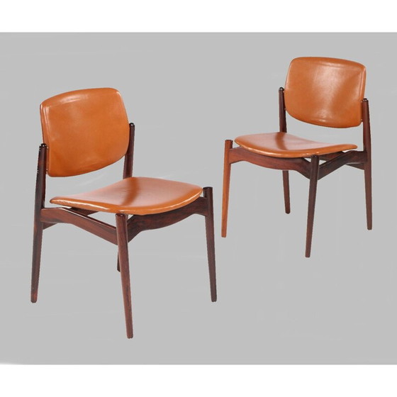 Image 1 of Ensemble de 5 chaises de salle à manger vintage en bois de rose par Erik Buch