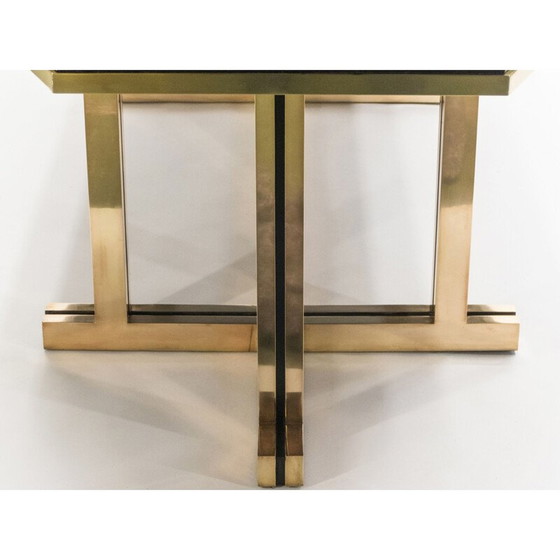 Image 1 of Table vintage laquée rouge en laiton 1970