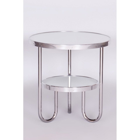 Image 1 of Table vintage Bauhaus en chrome, épicéa et verre pour Kovona, Tchécoslovaquie 1930