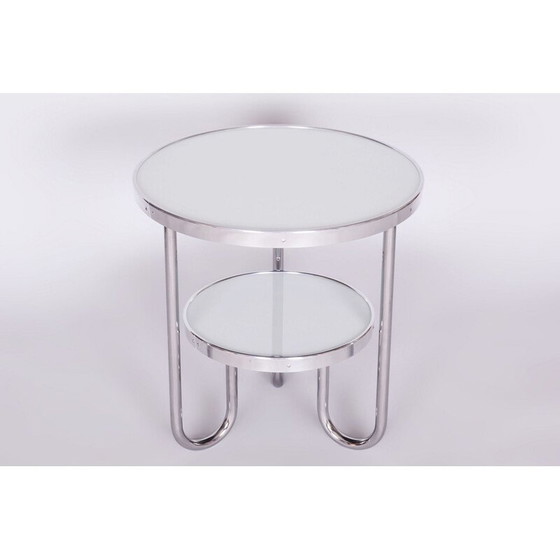 Image 1 of Table vintage Bauhaus en chrome, épicéa et verre pour Kovona, Tchécoslovaquie 1930