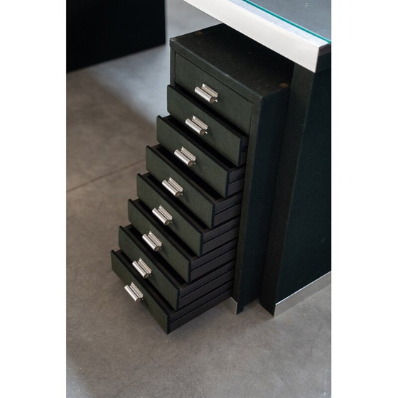 Image 1 of Bureau vintage en verre et aluminium par Guido Faleschini pour Mariani, 1970