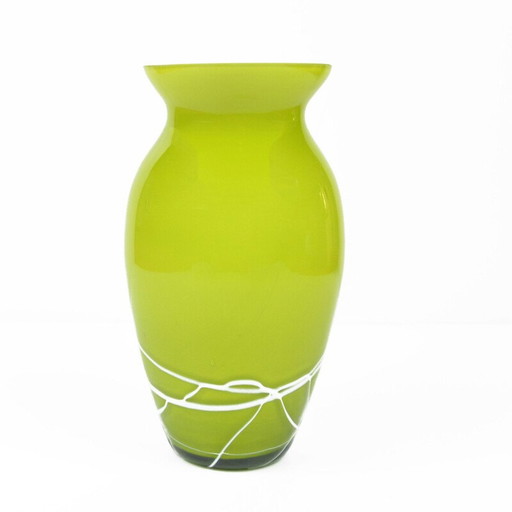 Vase vintage en verre de Farbglashutte Lauscha Thuringia, Allemagne 1970