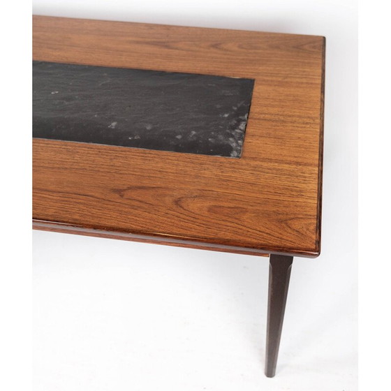 Image 1 of Table basse vintage en palissandre et ardoise noire, Danemark 1960