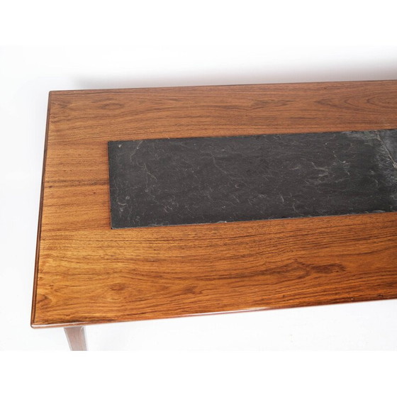 Image 1 of Table basse vintage en palissandre et ardoise noire, Danemark 1960