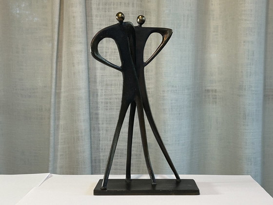 Image 1 of Corry Ammerlaan - Une poignée de main ferme - Sculpture en bronze - Artihove