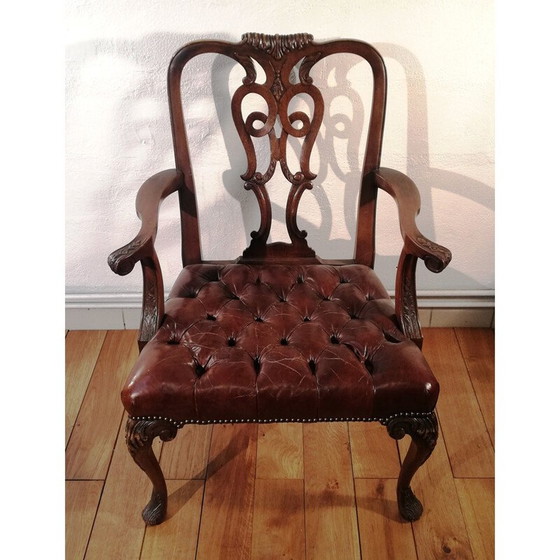 Image 1 of Chaise de bureau vintage Chippendale