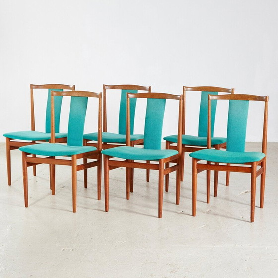 Image 1 of Ensemble de 6 chaises vintage en teck par Henning Sorensen pour Danex, Danemark 1960