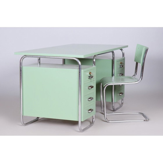 Image 1 of Bureau et chaise vintage Bauhaus par Thonet, Tchécoslovaquie, années 1930