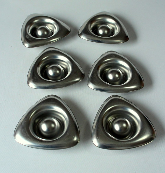 Image 1 of 6 Coquetiers triangulaires Wmf Acier inoxydable - Vintage