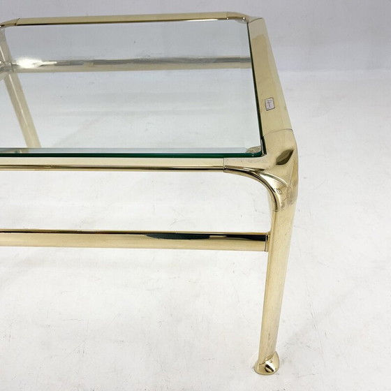 Image 1 of Table basse vintage en laiton et verre par Mauro Lipparini, Italie 1970