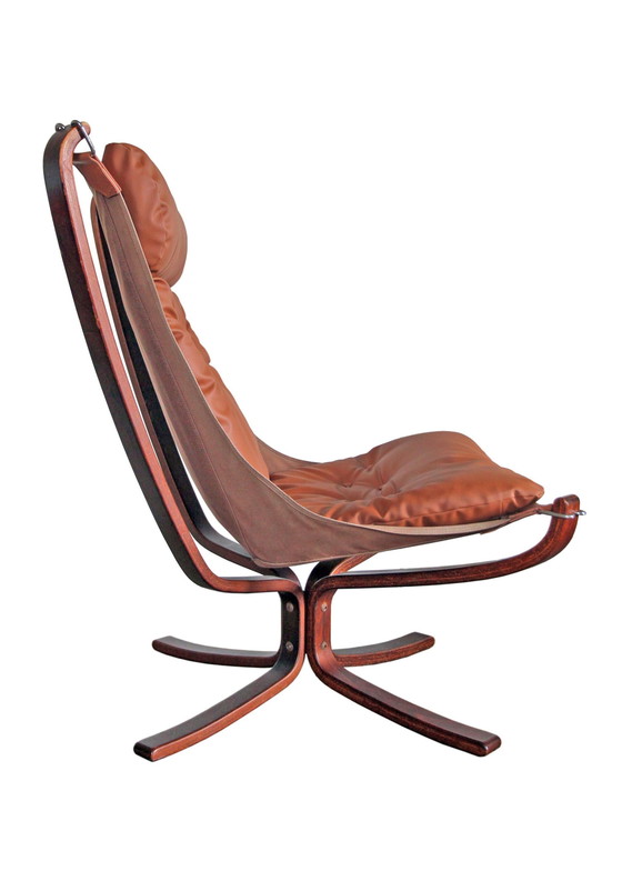 Image 1 of Fauteuil Falcon Et Son Ottoman, Sigurd Ressell Pour Vatne Mobler, Années 70