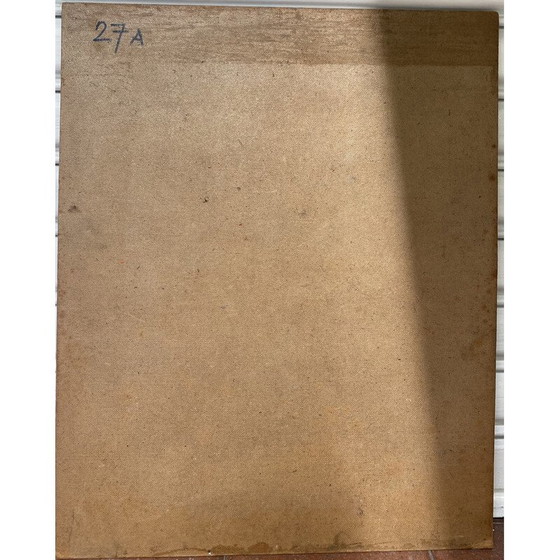 Image 1 of Huile vintage sur isorel "Composition" de Pierre Piget