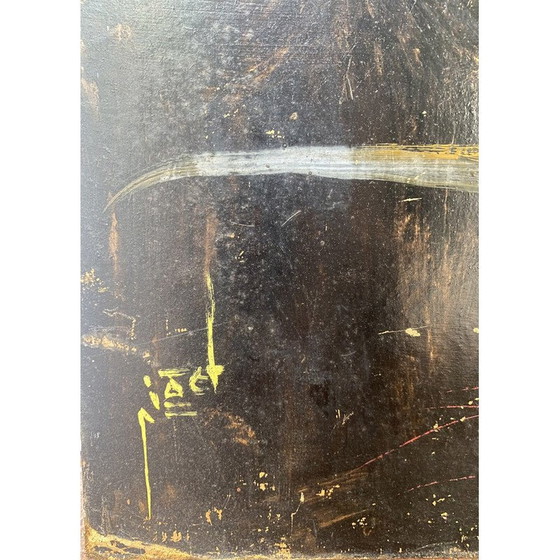 Image 1 of Huile vintage sur isorel "Composition" de Pierre Piget