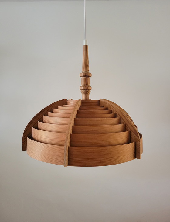 Image 1 of Lampe pendante vintage en contreplaqué de Hans Agne Jokobsson