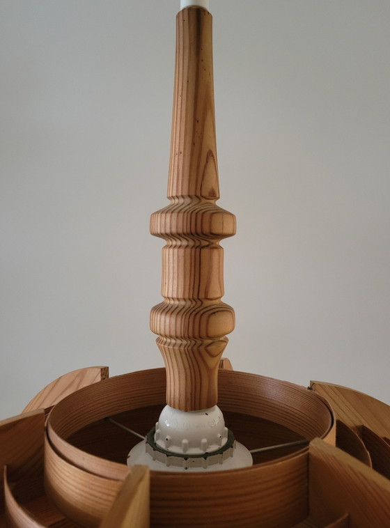Image 1 of Lampe pendante vintage en contreplaqué de Hans Agne Jokobsson