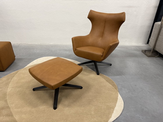 Image 1 of Design On Stock Fauteuil Nosto Avec Cave en Cuir Hocker Loxton