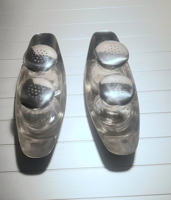 Image 1 of Salière et poivrière de table vintage par Wilhelm Wagenfeld pour Wmf, 1960S, set de 2