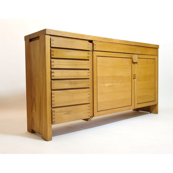 Image 1 of R13 buffet vintage en orme massif par Pierre Chapo, 1975