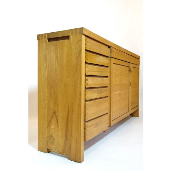 Image 1 of R13 buffet vintage en orme massif par Pierre Chapo, 1975