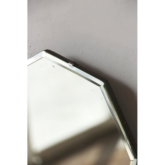Image 1 of Miroir biseauté hexagonal vintage, 1950