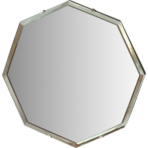 Miroir biseauté hexagonal vintage, 1950