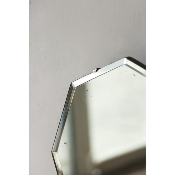 Image 1 of Miroir biseauté hexagonal vintage, 1950