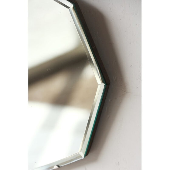 Image 1 of Miroir biseauté hexagonal vintage, 1950