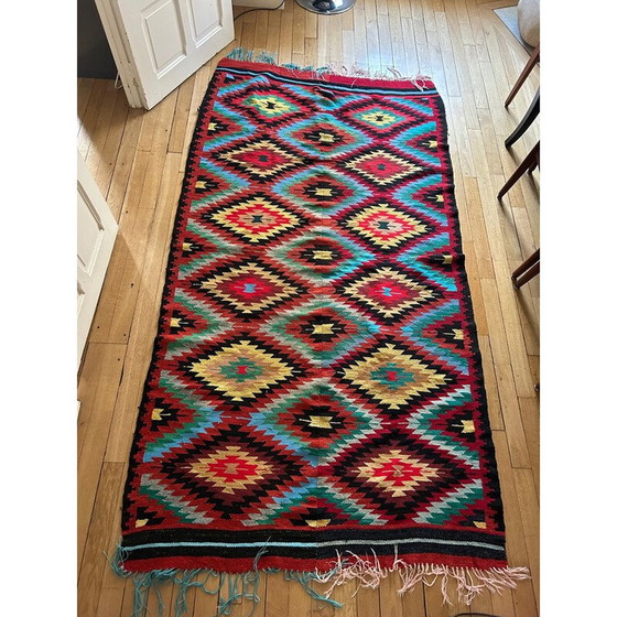 Image 1 of Tapis kilim vintage tissé à la main, 1970