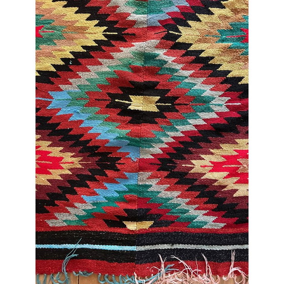 Image 1 of Tapis kilim vintage tissé à la main, 1970