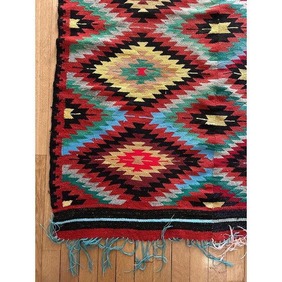 Image 1 of Tapis kilim vintage tissé à la main, 1970