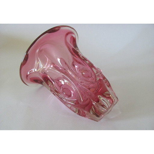 Vase vintage en verre métallurgique pour Škrdlovice, Tchécoslovaquie années 1960