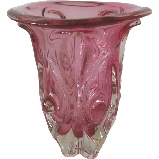 Vase vintage en verre métallurgique pour Škrdlovice, Tchécoslovaquie années 1960