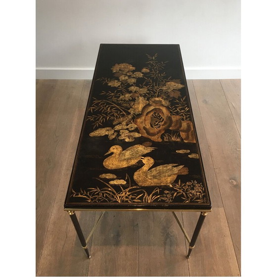 Image 1 of Table basse vintage en laiton néoclassique 1940