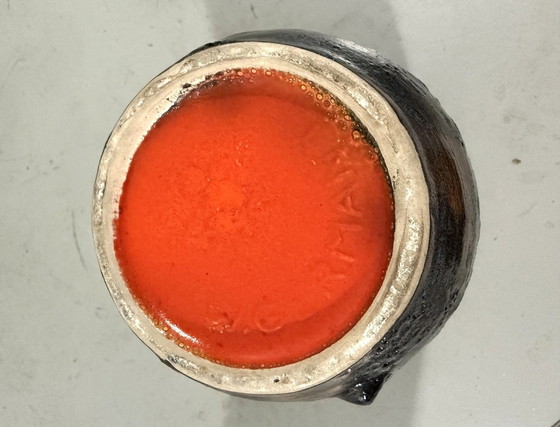 Image 1 of Vase de sol en poterie Fat Lava West Germany 1960's