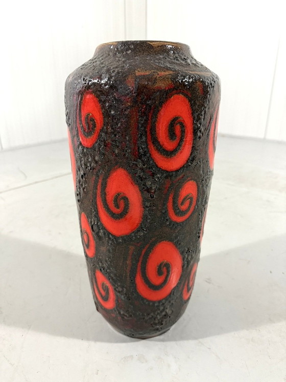 Image 1 of Vase de sol en poterie Fat Lava West Germany 1960's