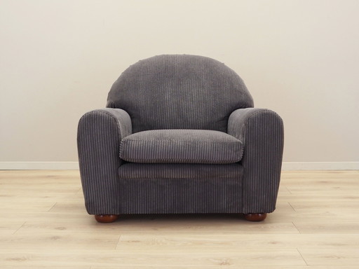 Fauteuil en velours gris, Design italien, 1980S, Production : Italie