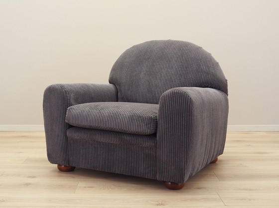 Image 1 of Fauteuil en velours gris, Design italien, 1980S, Production : Italie