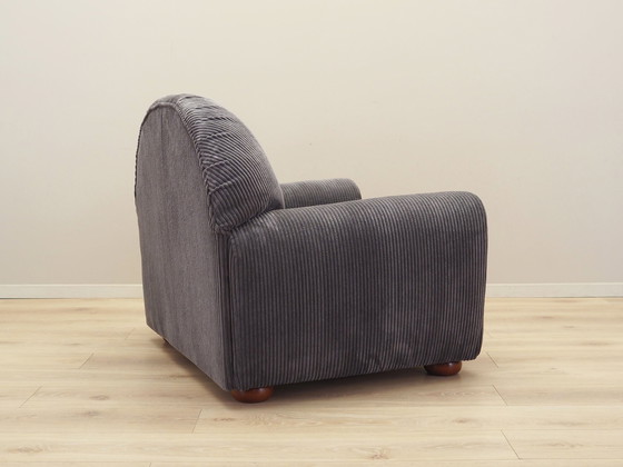 Image 1 of Fauteuil en velours gris, Design italien, 1980S, Production : Italie